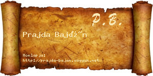 Prajda Baján névjegykártya